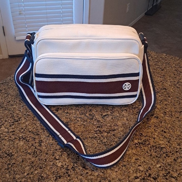 TORY BURCH CANVAS STRIPE CARGO CROSS-BODY - Picture 3 of 14